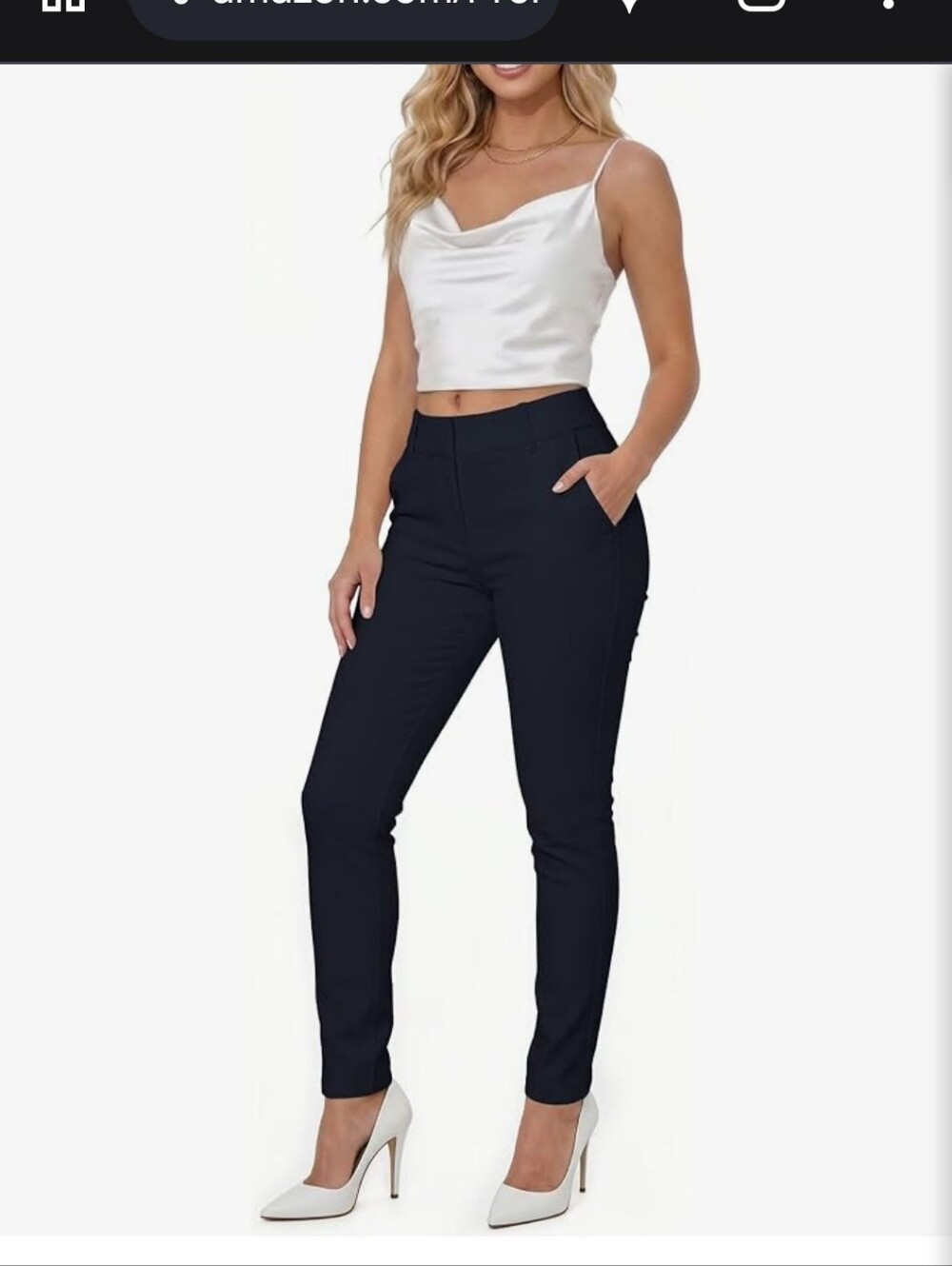 Women’s Slim Fit Navy Stretch Skinny Pants Plus Size 24 NWT